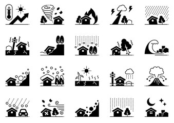 自然災害アイコン02　Natural Disaster icons © miiiin