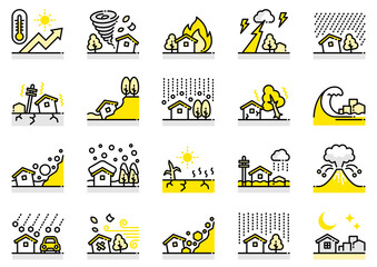 自然災害アイコン03　Natural Disaster icons