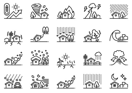 自然災害アイコン01　Natural Disaster icons