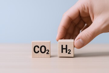 Carbon Dioxide to Hydrogen Conversion Concept: Sustainable Energy Development and Environmental Solutions on Wood Blocks