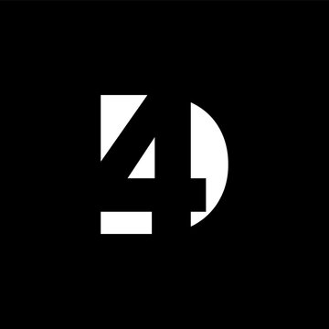 D4, 4D logo design vector