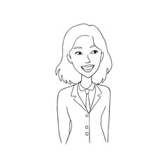 Beautiful Woman in Formal Dress Black and White Illustration Vector Art Design
