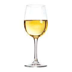 Elegant Glass of White Wine on White Background for Professional Design Projects
