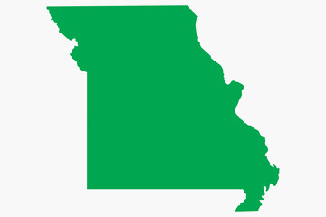 Vector graphic artwork suitable for print and web containing flat detailed map of MISSOURI