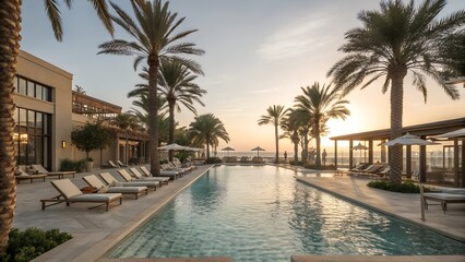 Obraz premium swimming pool in the hotel