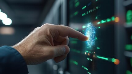 Human biometric authentication unlocking advanced technology and personal data access