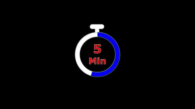 Circular timer countdown 10 to 0 minutes. 10 minute countdown clock animation. white, blue , red colors to this video.