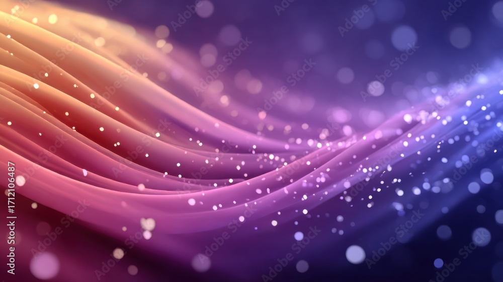 Aufkleber swirling waves of color and light create a dynamic abstract pattern in shades of purple and orange w