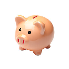 A cute pink piggy bank with a coin slot on its back represents saving budgeting and financial planning A classic icon of thrift