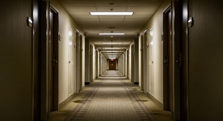long corridor in the hotel