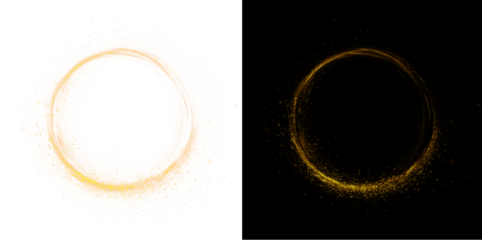 Glowing light round. Transparent PNG. PNG circle line creating a circular frame and round portal.
