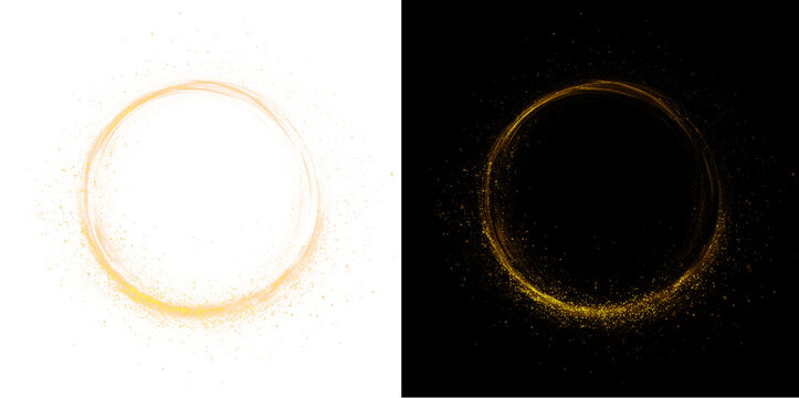 Glowing light round. Transparent PNG. PNG circle line creating a circular frame and round portal.