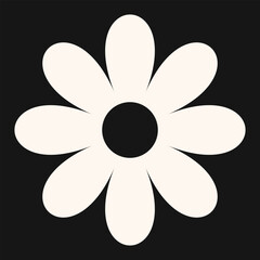 Minimal flower emblem with organic inspiration and smooth petal geometry. The design reflects simplicity, nature, and conceptual art.