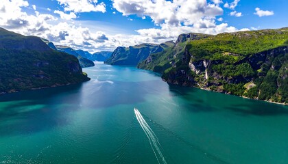 Norwegian Fjord Landscape Serenity.