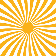 Sunburst Background with Pop Art Explosion, Geometric Sunbeams, Retro Rays, Radiant Energy Pattern, Bright Sun Texture Vector Illustration, Comic Style, Abstract Starburst Design