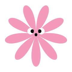 Shocked floral emoji with bold features and a bright color palette. A stylized bloom full of comic energy.