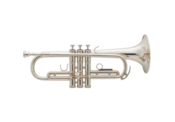 Isolated Cornet musical instrument wind brass classical silver orchestral band music