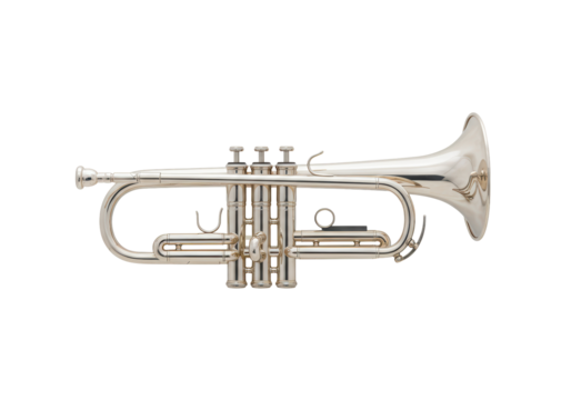 Isolated Cornet musical instrument wind brass classical silver orchestral band music