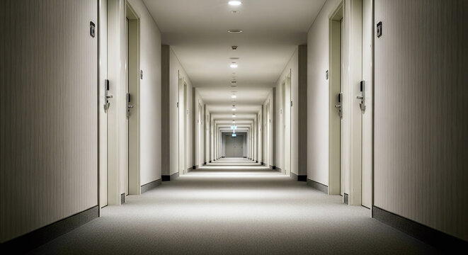 long corridor in the office