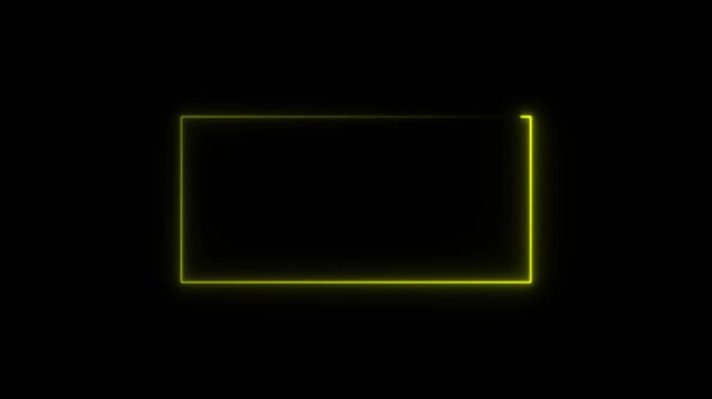 Bright neon effect rectangle frame Loop background. Animation of glowing neon rectangles abstract background.