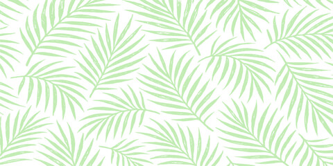 Green foliage seamless pattern for nature-inspired design with leaves, olive branches, and floral decoration