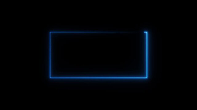Bright neon effect rectangle frame Loop background. Animation of glowing neon rectangles abstract background.