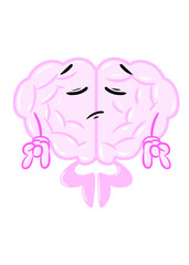 brain meditating cute brain icon character design