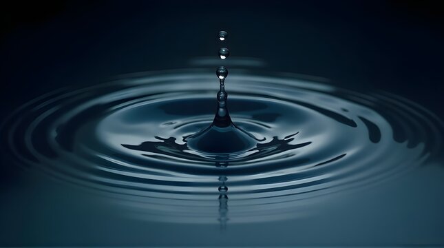 Sequence of Falling Water Drops Captured with High-Speed Photography