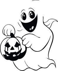 Obraz premium Halloween icon silhouette vector on transparent background