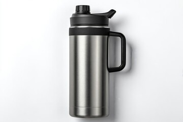 Stainless Steel Insulated Travel Mug on White Background