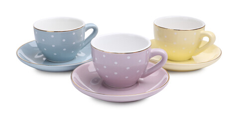 Beautiful tea set isolated on white. Child's toy