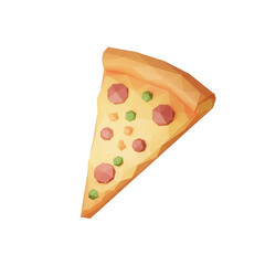 3d illustration of pizza slice isolated on transparent background