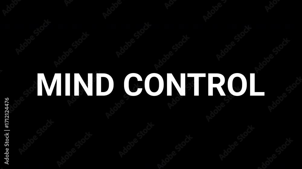 Aufkleber dynamic mind control typography animation with abstract geometric shapes effect. 4k text animated vi
