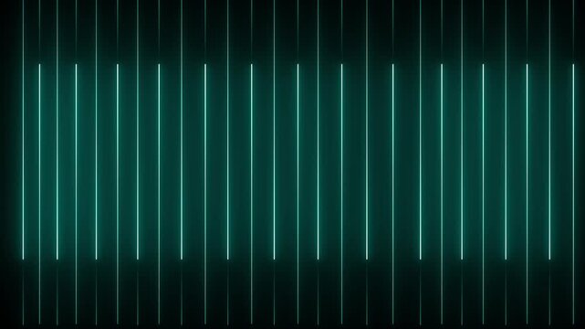 N eon glowing Vertical new line animation. On dark icon. glowing neon blue lines moving on seamless loop on black background.