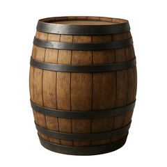 Classic wooden barrel on a transparent background. Pub. Caf&eacute;. Restaurant. Decorations.