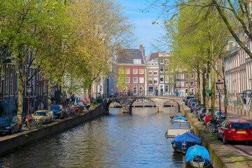 Naklejka premium Houses of Amstardam, Netherlands