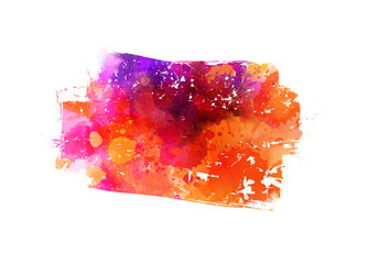 Watercolor painted horizontal brushed banner.
