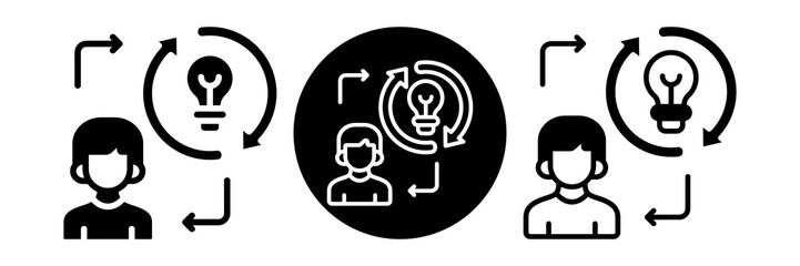 Idea Generation Icon Glyph & Mixed Style Collection Set