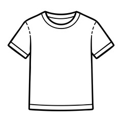 Flat illustration of a blank white t-shirt
