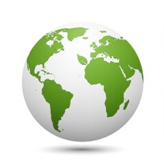Fototapeta premium Green And White Earth Globe Illustration