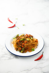 Glass noodles with meat and vegetables