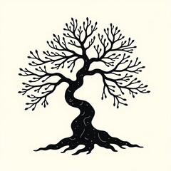 Obraz premium Zen Bonsai Tree Vector Illustration for Cricut and Decor
