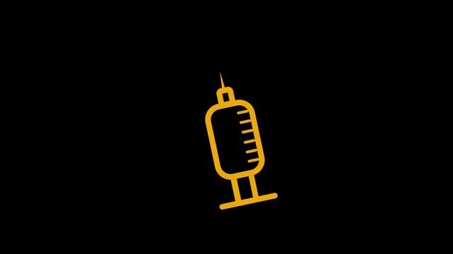 Syringe icon set. Syringe injection icon, inject liquid icon sign
