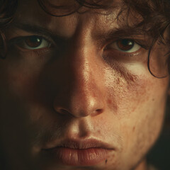 Fototapeta premium Close-up Portrait of a Person with a Cold