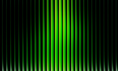 Vibrant Green Glow Waves: An Abstract Digital Artwork Featuring Symmetrical Vertical Light Patterns in Luminous Green Against a Deep Black Background, Evoking a Sense of Energy, Rhythm, and Motion – A