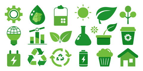 Eco & Sustainability Icons set Collection.