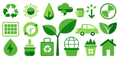 Eco & Sustainability Icons set Collection.