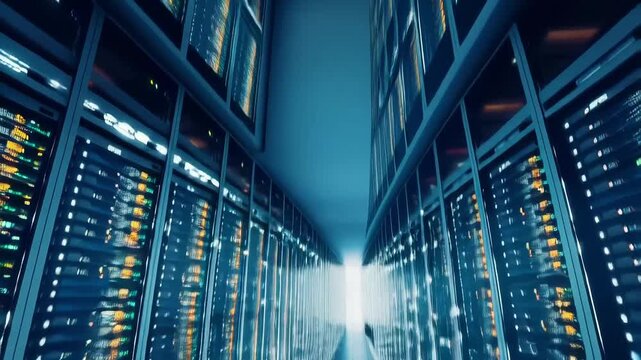 Modern data center tour showcasing advanced technology design