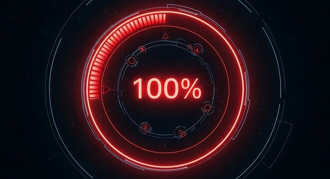 Progress Meter Showing 100 Percent. - Powered by Adobe