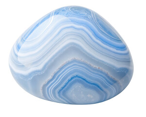Blue lace agate gemstone isolated on transparent background